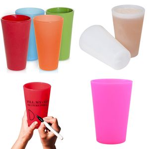 Copas de vino de silicona reutilizables, taza para beber cerveza al aire libre impresa portátil para viajes, Picnic, piscina, Camping