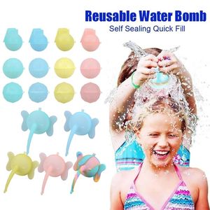 Bomba de agua reutilizable, bolas para salpicaduras, globos de agua, bola absorbente, piscina al aire libre, juego en la playa, juguete para fiestas, juegos divertidos