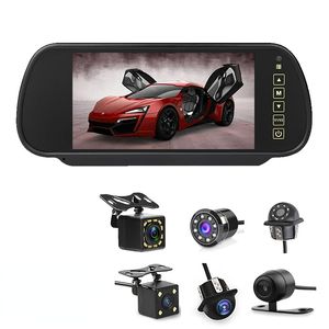 Écran LCD TFT 7 pouces moniteur vidéo de voiture système de stationnement inversé rétroviseurs Vision nocturne caméra de recul en option