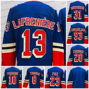 Jersey de hockey retro inversa 13 Alexis Mika Lafreniere Igor Zibanejad Shesterkin Chris 23 Adam Fox Kreider 10 Artemi Panarin Jacob Trouba Hockey cosido 2023 2023