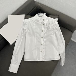 Chemisier blanc à manches longues pour femmes, chemise de luxe de styliste, hauts élégants, décontractés, Style de rue, printemps été