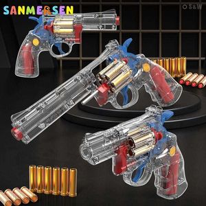 Revólver Transparente Airsoft Pistol Paintball Simulación de bala suave Modelo de pistola Toy Gun Boy War Trauma Falso Regalo BB Pistol T230816