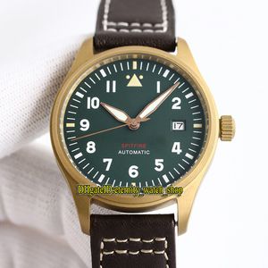 RFF 326802 Últimos productos Reloj para hombre Japón Miyota 9015 Caja de bronce mecánica automática Esfera verde Correa de cuero marrón Super Edition Eternity Relojes deportivos