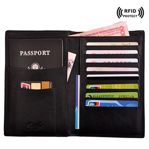 Rfid Shielded Sleeve Card Blocking Passport Cover Case Top Titulaire de la carte de crédit Voyage Portefeuille Carte Protecteur Passeport Organisateur Pour Mans