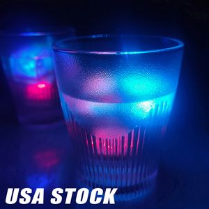 Luces de cubo RGB Decoración de hielo Cubos Flash Sensor de líquido Sumergible en agua Barra LED Iluminada para club Fiesta de bodas Stock en EE. UU. 960 UNIDS / LOTE Crestech168