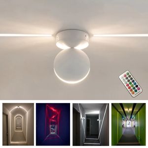 Lámpara de pared LED regulable RGB Montada en superficie 85-265V Control remoto Luz de techo Pasillo interior Balcón Dormitorio KTV Hotel Corredor Superficie Iluminación decorativa