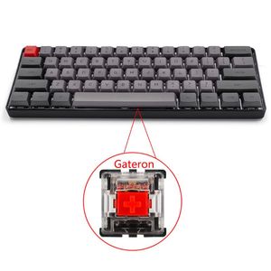 Clavier mécanique filaire rétro-éclairé LED RVB Mini clavier de jeu étanche et compact Portable 61 touches PBT Gateron Switcs