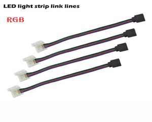 Connecteurs de bande lumineuse LED RGB, 10mm, 4 broches, câble sans soudure, carte PCB, adaptateur femelle à 4 broches pour SMD 3528 50501342846