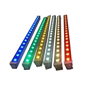 RGB Led bañador de pared reflectores foco LED lineal impermeable edificio iluminación de pared bañador de pared lámparas de paisaje 85-265V 24V