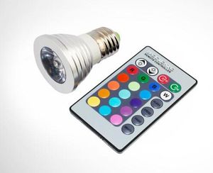 RGB Milti Color Spotlight Bombillas 3W E27 E14 GU10 GU53 luces de iluminación base AC 85265V con control remoto 16 Color2540746