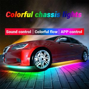 RGB Neon Lights Car Flexible Strip Light LED Underbody Remote / APP Control Dream Color Auto Décoratif Ambiance Ambiance Lampe