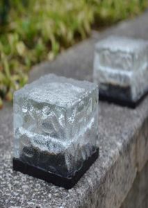 Lámpara solar RGB Colorida Luz de cubo de cristal LED Luz de jardín Luces al aire libre Luz de paisaje Lámpara de césped solar Decoración de estaca de patio L2018338