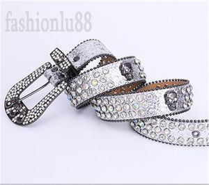 Strass bb ceintures pour femmes bling designer crâne mens ceinture style occidental rétro hiphop cintura tour de taille réglable plus la taille femmes ceinture en cuir fête PJ024 C23