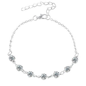 Strass Diamant Cheville Bracelet Zircon Cristal Argent Or Charme Mode Élégant Sexy Pieds Nus Sandale Plage Pied Bijoux pour Fille Femmes