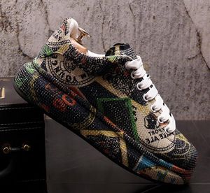 Rhinestone Women Designer Men Hip-Hop Chaussures Street Dance Party Robe Chaussures Sneaker Bettoye Hauteur Augmentation des appartements 4267