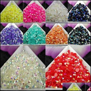 Diamantes de imitación Granos sueltos Joyería 5000 Unids / bolsa Ss16 4Mm 10 Color Jelly Ab Resina Crystal Flatback Super Glitter Nail Art Strass Wedding Decorati