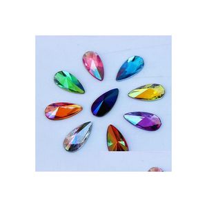 Strass Micui 100 pièces 9x18mm cristal goutte dos plat pierres acryliques pour la fabrication de bijoux décorations de vêtements zz455 livraison Dhnpf