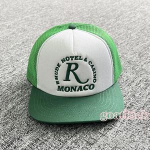 Rhude Ball Caps Truck Hat Hombres y mujeres Misma moda Tide Brand Flat Brim Gorra de béisbol Sombreros bordados Otoño e invierno