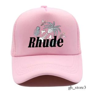 Rhude Hats for Men Green Mesh Patchwork Rh Cap Baseball Cap Menores Bordado Bordado Unisex Rhude Rhude Camión Casual Camión Ajustable Rhude Bonnón Rhude Cap 139