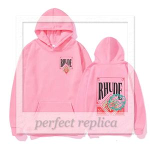 Rhude Sweat à capuche pour homme Sweat-shirts Designer exceptionnel Rhude Marque de mode américaine Carte Couronne Imprimé Sweat à capuche Femme Couple Casual Lâche Luxueux Wa 214