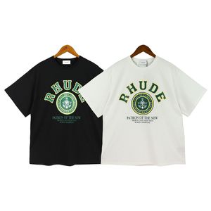 Rhude Print Plus Size Camisetas para hombre American Vintage T-shirt Mujer Oversized T-shirt Streetwear Tee Unisex Youth Tees Manga corta Custome Logo OEM Blank Tees