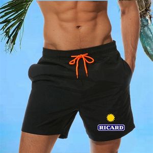 Ricard Beach Shorts Men Cambio de color mágico Natación de troncos cortos de verano traje de baño Rápido seco 220615