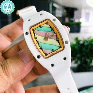 Richardmill Watch Business Leisure Small Automatic Mechanical Mechanical Versátil Personalidad Algody Candy Candy White Factory Original Logo