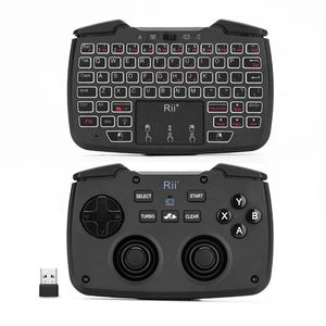 Rii RK707 trois-en-un multifonction 2 4GHz clavier sans fil poignée de jeu portable clavier et souris rechargeables 62 touches combina225t