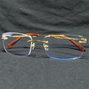 Monturas para gafas transparentes sin montura, gafas ópticas transparentes para hombre, gafas de Metal Carter Deisgner, gafas graduadas con relleno 302l