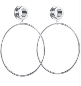 Anneau verroie de vis en acier bouchons d'oreille et tunnels Piercing Lage Bringle d'oreille Expanders Lobe Gauges d'étirement 60pcs 6 tailles9041394