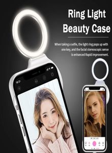 Ring Light Phone Case pour Iphone 12Pro Max Étuis de téléphone IPhone 12 Beauty Selfie Portable Flash Camera Mini Lampe de poche antichoc Co7509172