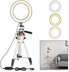 Lumière à anneaux avec trépied Stand pour la vidéo de la vidéo et le maquillage de maquillage à LED avec porte-caméra LED de bureau du support de téléphone portable avec 3 LI1108877
