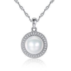 Collier de perles S925 argent Micro ensemble Zircon rond chaîne torsadée pendentif collier femmes européennes mode collier chaîne cadeau de saint valentin bijoux de fête de mariage SPC