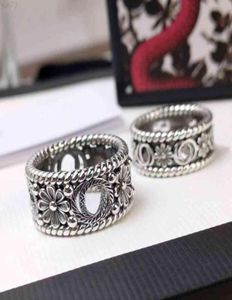 Ring Sterling Silver Retro Trend Couple de bijoux Paire de bijoux Hommes et femmes Engagement Mariage Commémoratif Party Gift3068939