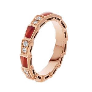 anillo de boda Anillos anchos y estrechos anillo de diseño serpentina Nácar blanco anillos de ágata roja 18 k rosa alto nivel de personalización anillo de mujer anillos de serpiente anillo