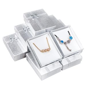 Anneaux 12pcs Boîte à cadeaux en carton Boîte à cadeaux Affichage pour le collier de boucle d'oreille Boîtes de rangement de bijoux de boucles de boucle d'oreille