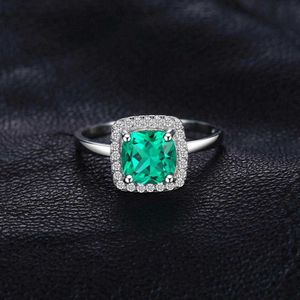 Anneaux 925 Sterling Silver Band Ring Jewelry Palaceanillos Women's Engagement Ring Nano Esmeralda Imitation Green Halo Jewelry Style Z032
