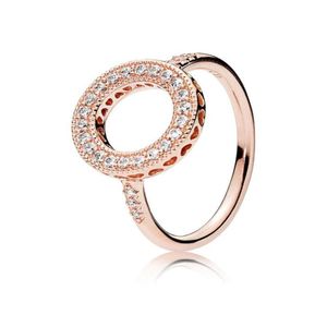 Anillos Auténticos 925 Sterling Sier Hearts Sets Caja original para 18K Rose Gold Halo Ring1543981 Drop Delivery Jewelry Ring Dh5Hn