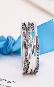 Anneaux compatibles avec les bijoux le plus récent anneau argenté avec CZ Authentic 925 Sterling Silver Ring Wholesale R080288179985