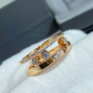 anillos para mujer diseñador diamante plata esterlina chapado en oro 14K tamaño 6 7 8 reproducciones oficiales joyería diamante exquisito regalo 008