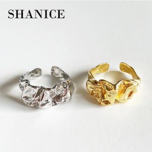 Anneaux Shanice S925 Silver Silver Open Ring Fold Concave Convex Wide Redizizable Ajustement Ringable Luxury Fine bijoux ACCESSOIRES DE CADEAUX