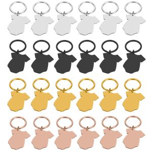 Anneaux en gros 10pcs / lot Verges Vierge Keychain Keychains en acier inoxydable pour le logo de bricolage Custom Baby Nom