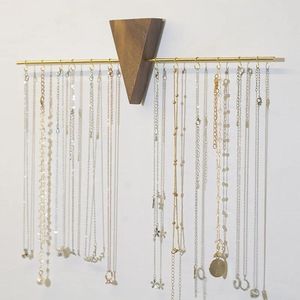 Anillos, soporte de exhibición de collar de madera, soporte de joyería de Metal, organizador de pendientes, pulsera, gancho para pendientes, accesorios, estuche de joyería, estante colgante