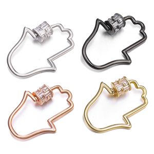 Riversr CZ Micro Pave Fermoirs À Vis Blanc Rose Jaune Pistolet Noir En Forme De Paume De Cuivre Zircon Pendentif Connecteurs DIY Résultats De Bijoux En Gros