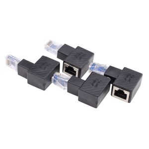 Convertidor de conectores RJ45 macho a hembra, adaptador de extensión de 90 grados para conector extensor de Cable de red Ethernet Cat5 Cat6