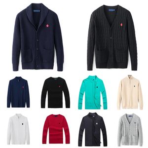 Haute qualité Mens col rond et col en V Pull Designer de luxe Ralphs Polos Manteau classique Mode RL Pony Logo Tissu en tricot brodé Laurens Bouton Tricot