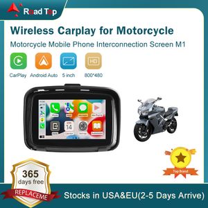 ROAD TOP 5 pulgadas táctil al aire libre IPSX7 impermeable externo portátil motocicleta coche navegador especial soporte CarPlay y Android Auto