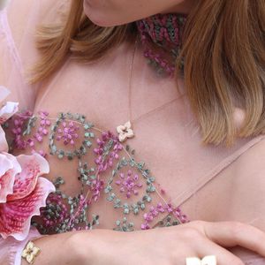 robrto co collar princesa veneciana encaje marca logo diseñador joyería fina de lujo para mujer colgante k Trébol de oro Hierba de cuatro hojas Far Fetch