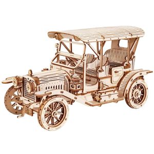 RoboTime ROKR 3D Puzzle en bois MC801 Vintage Car pour enfants Adults Easy Assemble Toys Chinldren Gifts Blocy Blocs Blocs Dropship 240122