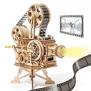 Robotime ROKR projecteur à manivelle Film classique Vitascope 3D Puzzle en bois modèle jouets de construction pour enfants adultes LK601 220715